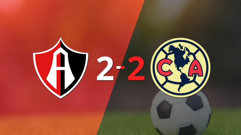 Atlas empató con Club América y Brian Lozano anotó dos goles