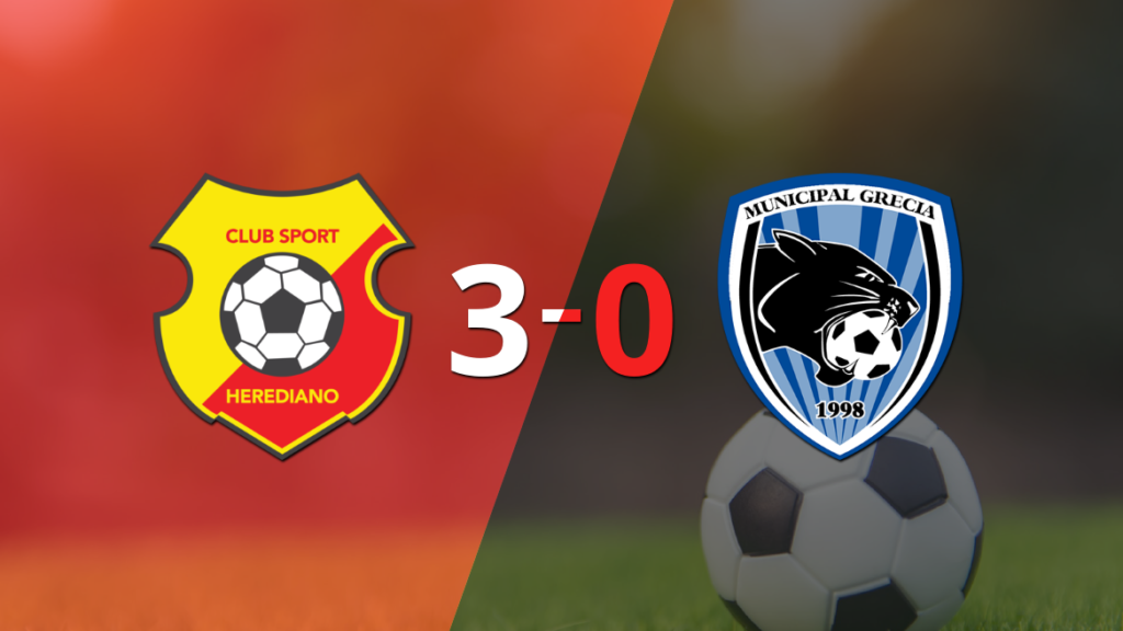 Herediano fue contundente y goleó 3-0 a Municipal Grecia