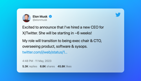 “Tengo un nuevo CEO”: Elon Musk anuncia que renunciará a su cargo actual en Twitter