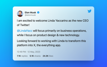 Quién es Linda Yaccarino, la experimentada ejecutiva elegida por Elon Musk para tomar su lugar como CEO de Twitter