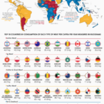 Los países que más carne consumen del mundo, ilustrados en un detallado mapa