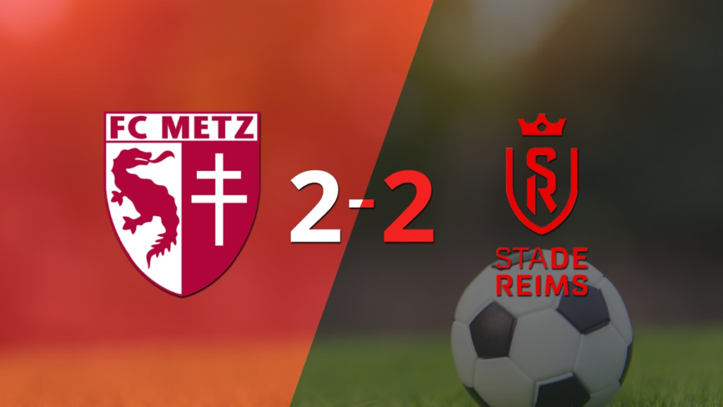 Stade de Reims sacó un punto luego de empatar a 2 goles con Metz