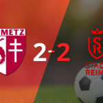 Stade de Reims sacó un punto luego de empatar a 2 goles con Metz