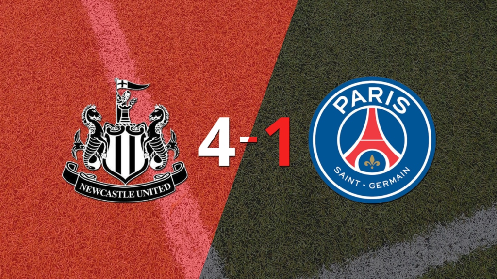 Newcastle United le pasó por encima 4-1 a PSG