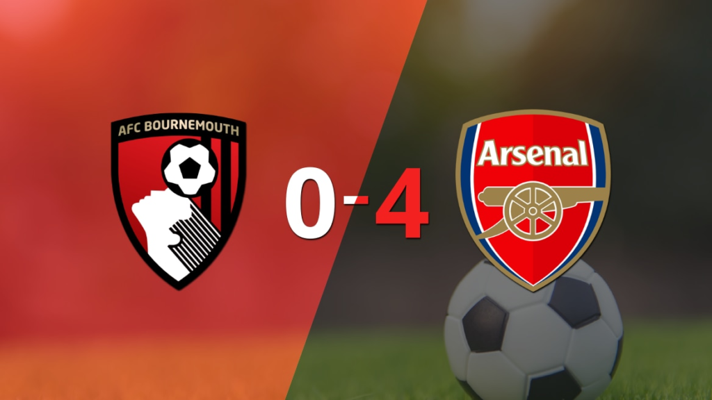 De visitante, Arsenal goleó a Bournemouth con un contundente 4 a 0