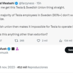 Los trabajadores suecos están participando en "huelgas solidarias" contra Tesla. Y Elon Musk no sale de su asombro