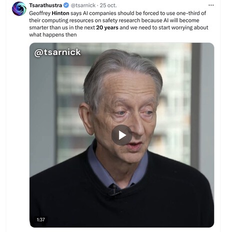 Geoffrey Hinton ya era pesimista con la IA antes de ganar el Premio Nobel. Ahora lo es aún más