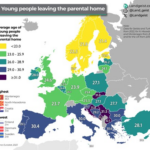 La edad media a la que los europeos nos vamos de casa, ilustrada en un mapa devastador para España